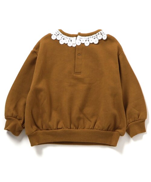 apres les cours（アプレレクール）の「【ジュニア対応】レース衿リボンロゴトレーナー（スウェット・キッズ・キャメル/ネイビー・110/100/90/80/140/130/120）」の12枚目の写真