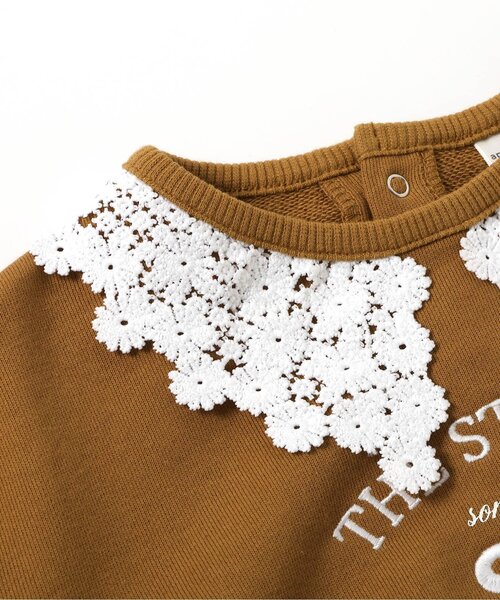 apres les cours（アプレレクール）の「【ジュニア対応】レース衿リボンロゴトレーナー（スウェット・キッズ・キャメル/ネイビー・110/100/90/80/140/130/120）」の14枚目の写真