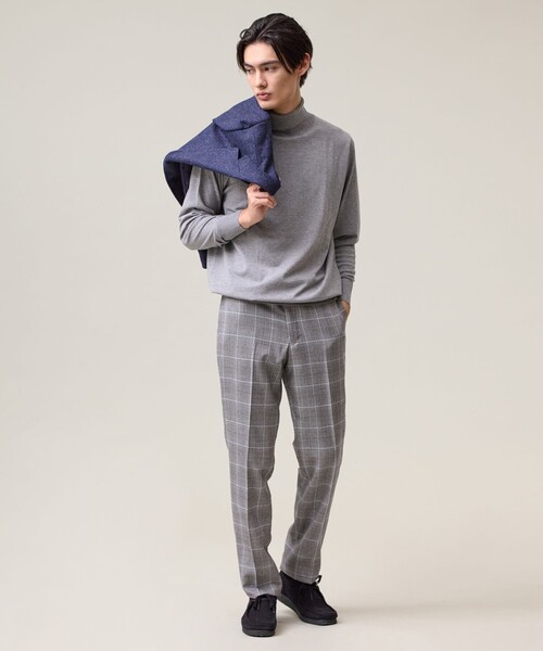 J.PRESS(ジェイプレス)の「【ストレッチ / 洗える】トリートメントウールアメリカンチェック スラックス(スラックス・メンズ・ブラック系4・94/91/88/85/82/79)」の2枚目の写真