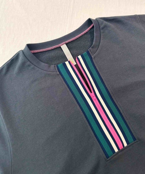 Q（キュー）の「ハーフZIPスウェット（スウェット・レディース・アイボリー/グレー/ブラック/ライム/ホワイト・MEDIUM）」の9枚目の写真