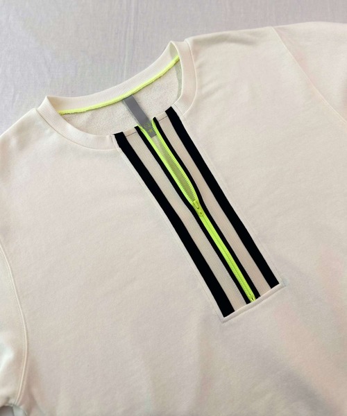 Q（キュー）の「ハーフZIPスウェット（スウェット・レディース・アイボリー/グレー/ブラック/ライム/ホワイト・MEDIUM）」の11枚目の写真