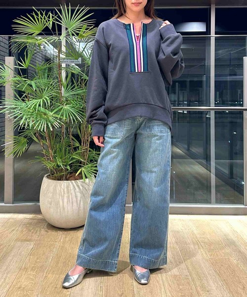 ハーフZIPスウェット（スウェット）｜Q（キュー）のファッション