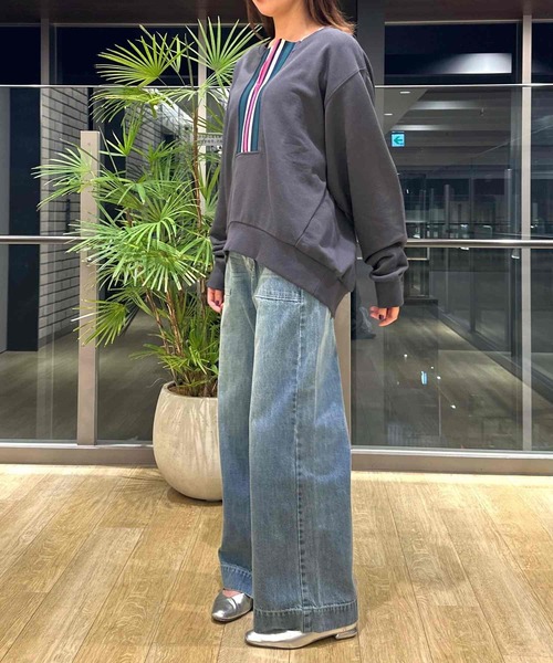 Q（キュー）の「ハーフZIPスウェット（スウェット・レディース・アイボリー/グレー/ブラック/ライム/ホワイト・MEDIUM）」の20枚目の写真