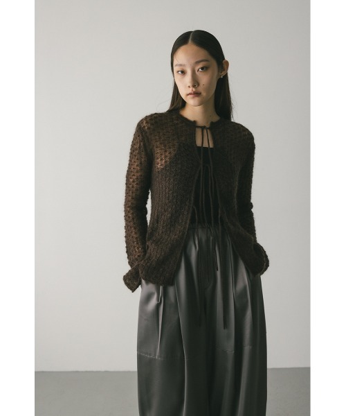 みみ❀　1225 2WAYモヘアミックスリボンニット 秋服（ニット/セーター）｜STYLEMIXER