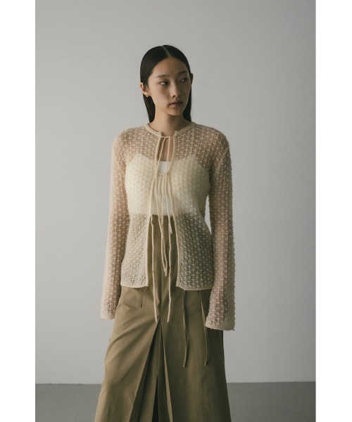 STYLEMIXER（スタイルミキサー）の「2WAYモヘアミックスリボンニット　秋服（ニット/セーター・レディース・ブラウン/アイボリー/ブルー・FREE）」の2枚目の写真