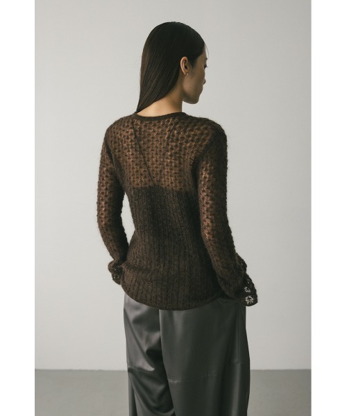STYLEMIXER（スタイルミキサー）の「2WAYモヘアミックスリボンニット　秋服（ニット/セーター・レディース・ブラウン/アイボリー/ブルー・FREE）」の19枚目の写真