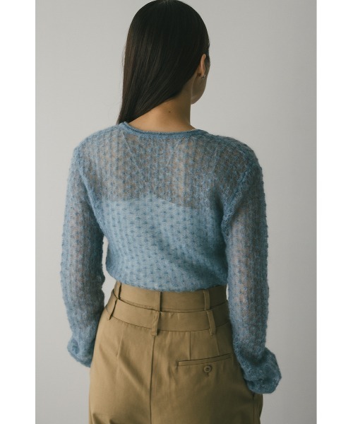 STYLEMIXER（スタイルミキサー）の「2WAYモヘアミックスリボンニット　秋服（ニット/セーター・レディース・ブラウン/アイボリー/ブルー・FREE）」の8枚目の写真