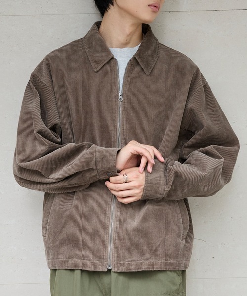 セール】ヴィンテージライクコーデュロイ ジップアップステンカラー