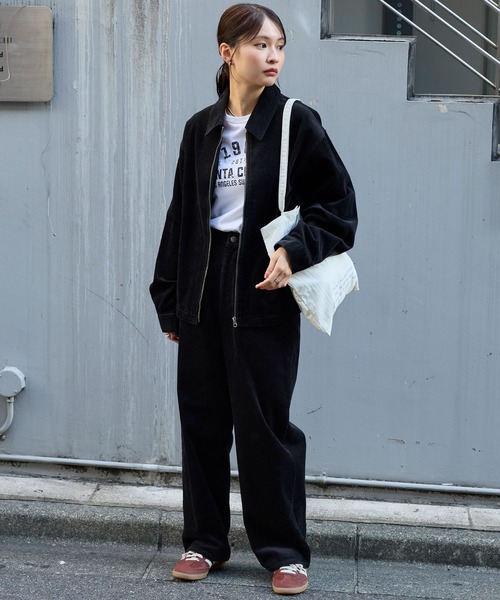 セール】ヴィンテージライクコーデュロイ ジップアップステンカラー