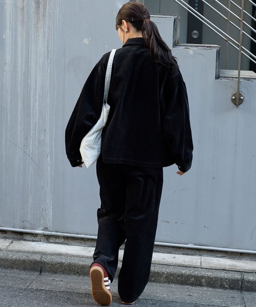 セール】ヴィンテージライクコーデュロイ ジップアップステンカラー