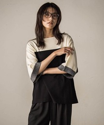 MAYSON GREY（メイソングレイ）の「配色7分袖ニットプルオーバー≪手洗い可能≫（ニット/セーター・レディース）」