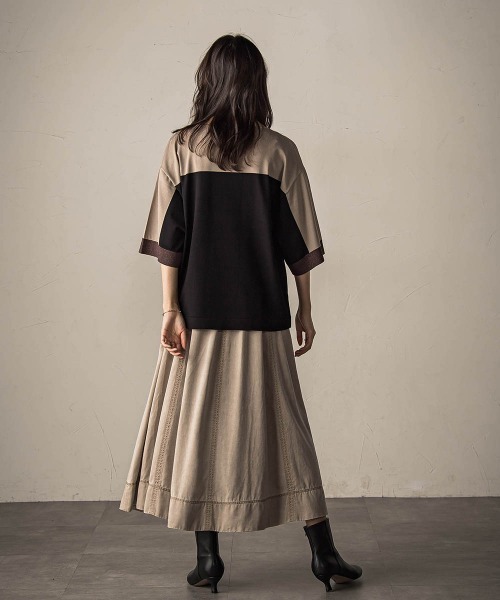 MAYSON GREY（メイソングレイ）の「配色7分袖ニットプルオーバー≪手洗い可能≫（ニット/セーター・レディース・ワインレッド/アイボリー/ベージュ系その他・M）」の22枚目の写真