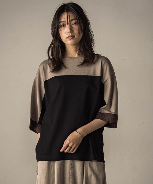 MAYSON GREY（メイソングレイ）の「配色7分袖ニットプルオーバー≪手洗い可能≫（ニット/セーター・レディース・ワインレッド/アイボリー/ベージュ系その他・M）」の17枚目の写真