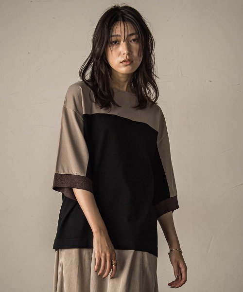 MAYSON GREY（メイソングレイ）の「配色7分袖ニットプルオーバー≪手洗い可能≫（ニット/セーター・レディース・ワインレッド/アイボリー/ベージュ系その他・M）」の18枚目の写真