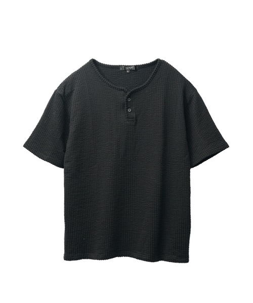 JOKER(ジョーカー)の「シアサッカーヘンリーネックTシャツ メンズ 半袖 Tシャツ カットソー 夏服(Tシャツ/カットソー・メンズ・ブラック/ホワイト×グレー/ホワイト/ネイビー/ホワイト×ネイビー・M/L/XL)」の17枚目の写真