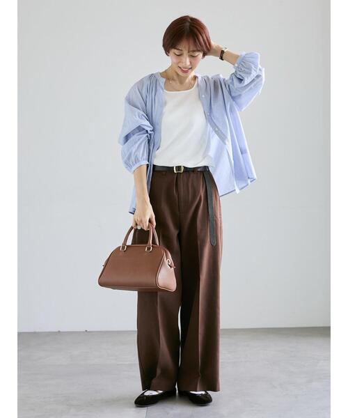 Lugnoncure（ルノンキュール）の「アソートスキッパーブラウス（シャツ/ブラウス・レディース・オフホワイト/ブルー/チャコールグレー/ベージュ・F）」の6枚目の写真