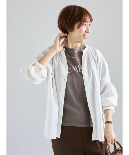 Lugnoncure（ルノンキュール）の「アソートスキッパーブラウス（シャツ/ブラウス・レディース・オフホワイト/ブルー/チャコールグレー/ベージュ・F）」の14枚目の写真