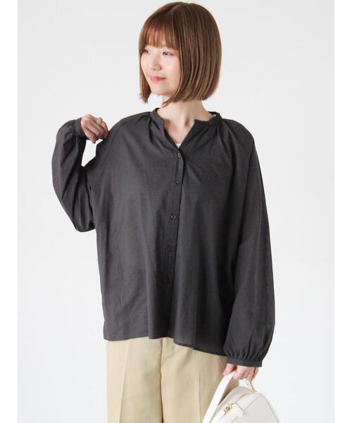 Lugnoncure（ルノンキュール）の「アソートスキッパーブラウス（シャツ/ブラウス・レディース・オフホワイト/ブルー/チャコールグレー/ベージュ・F）」の13枚目の写真