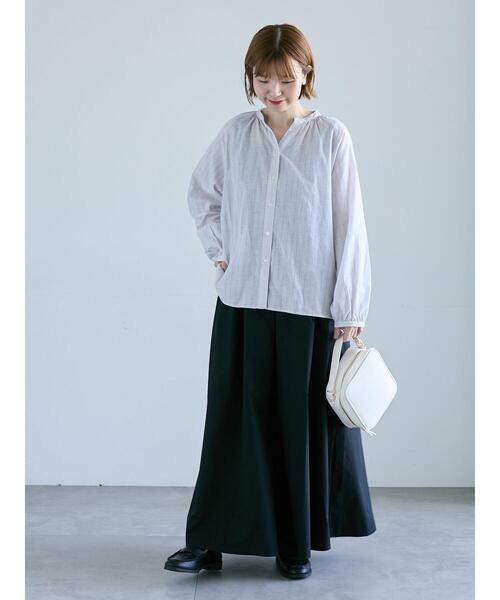 Lugnoncure（ルノンキュール）の「アソートスキッパーブラウス（シャツ/ブラウス・レディース・オフホワイト/ブルー/チャコールグレー/ベージュ・F）」の11枚目の写真