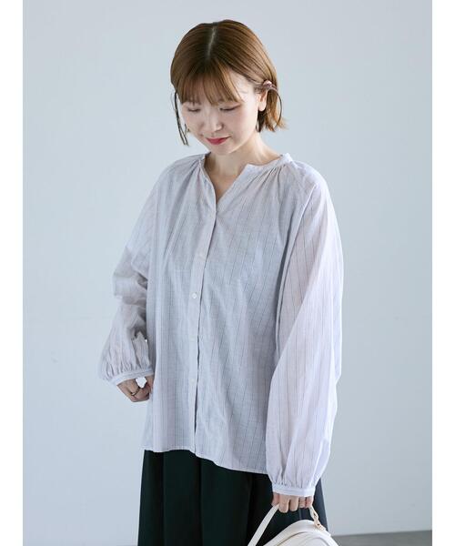 Lugnoncure（ルノンキュール）の「アソートスキッパーブラウス（シャツ/ブラウス・レディース・オフホワイト/ブルー/チャコールグレー/ベージュ・F）」の15枚目の写真