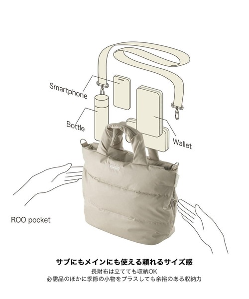 ROOTOTE(ルートート)の「ルートート / 限定 トートバッグ 2way ショルダーバッグ 軽量 ダウン 花柄 斜め掛け FE.デリ.フラワーRTG-A(ショルダーバッグ・レディース・グリーン/イエロー・FREE)」の7枚目の写真