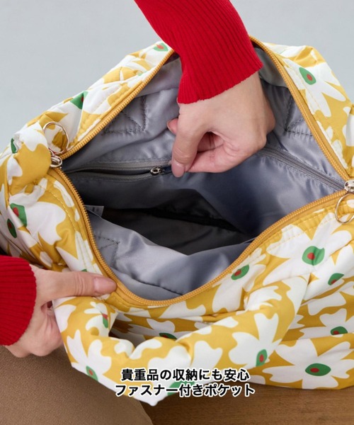 ROOTOTE(ルートート)の「ルートート / 限定 トートバッグ 2way ショルダーバッグ 軽量 ダウン 花柄 斜め掛け FE.デリ.フラワーRTG-A(ショルダーバッグ・レディース・グリーン/イエロー・FREE)」の9枚目の写真