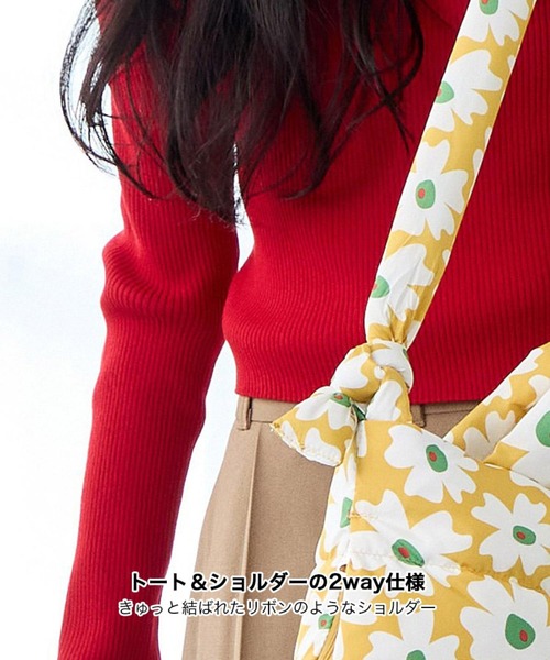 ROOTOTE(ルートート)の「ルートート / 限定 トートバッグ 2way ショルダーバッグ 軽量 ダウン 花柄 斜め掛け FE.デリ.フラワーRTG-A(ショルダーバッグ・レディース・グリーン/イエロー・FREE)」の13枚目の写真