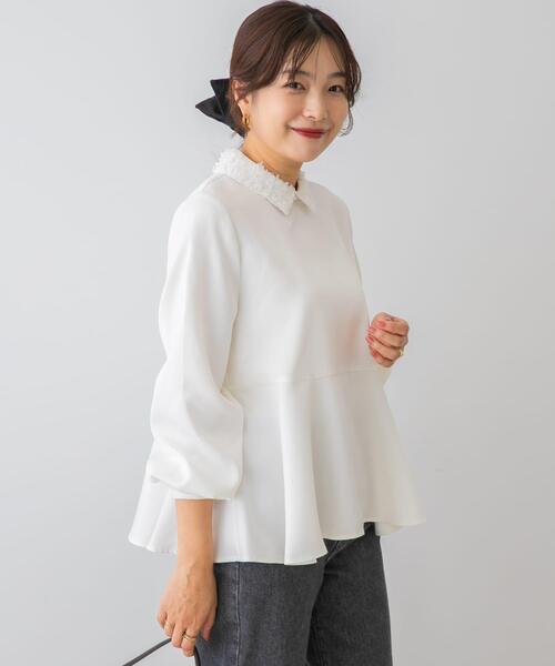 F by ROSSO レースカラーペプラムブラウス（シャツ/ブラウス