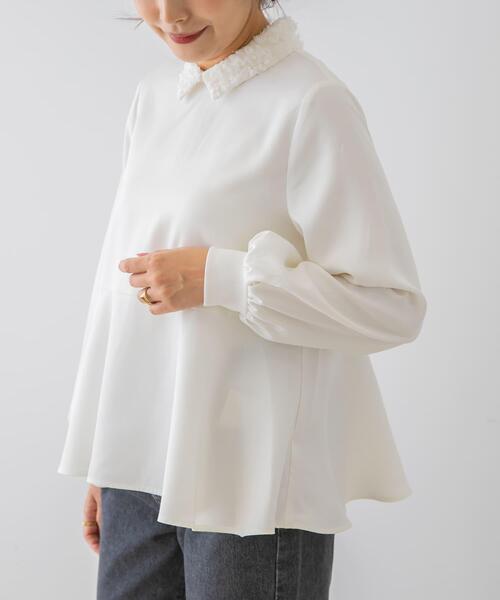 セール】F by ROSSO レースカラーペプラムブラウス（シャツ/ブラウス