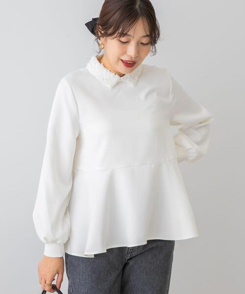 F by ROSSO レースカラーペプラムブラウス（シャツ/ブラウス）｜F by