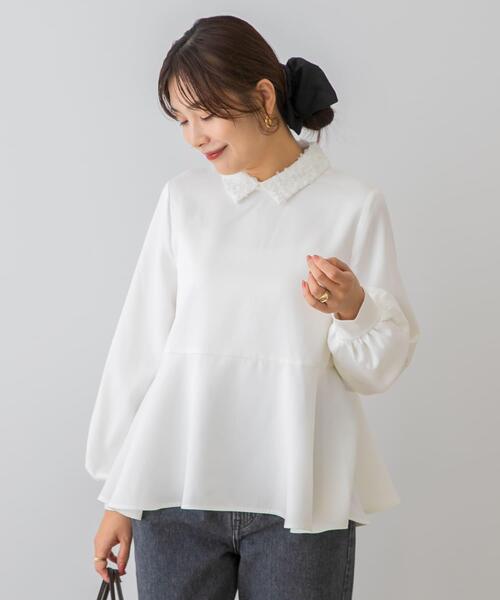 F by ROSSO レースカラーペプラムブラウス（シャツ/ブラウス）｜F by