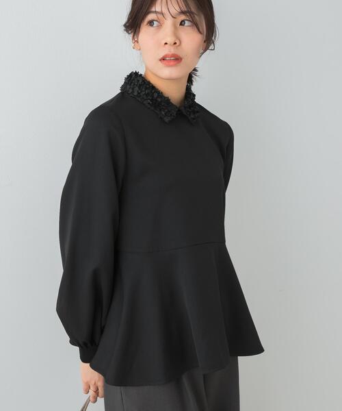 F by ROSSO レースカラーペプラムブラウス（シャツ/ブラウス）｜F by