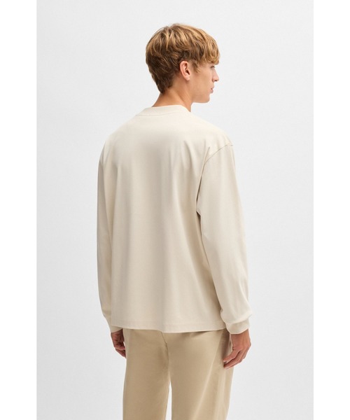 BOSS(ボス)の「リラックスフィット ロングスリーブTシャツ シルケットコットン(Tシャツ/カットソー・メンズ・ブラック/ホワイト・M/XXL/L/S/XL/XXXL)」の4枚目の写真