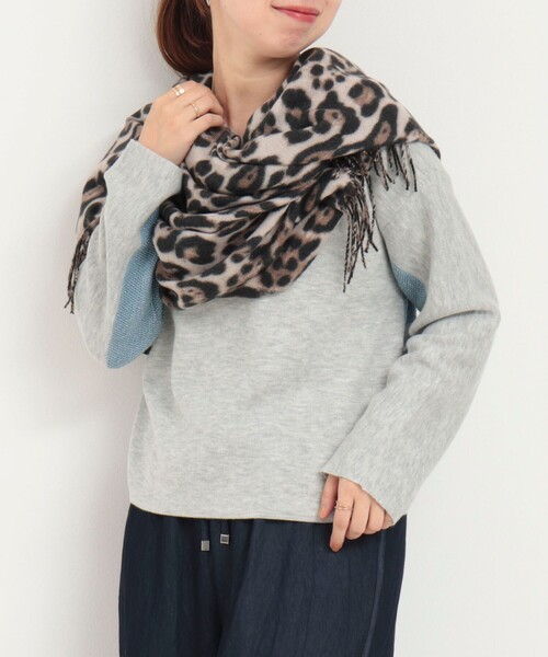 MICO COULIER（ミコクリエ）の「レオパードプリントストール（ストール/ショール・レディース・ブラウン系その他/ベージュ系その他・FREE）」の2枚目の写真