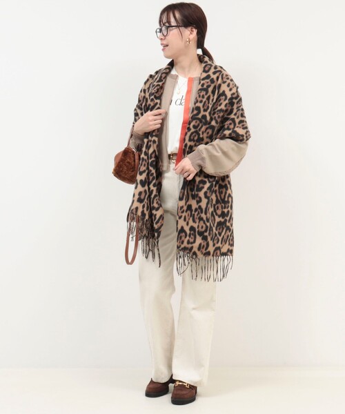 MICO COULIER（ミコクリエ）の「レオパードプリントストール（ストール/ショール・レディース・ブラウン系その他/ベージュ系その他・FREE）」の6枚目の写真
