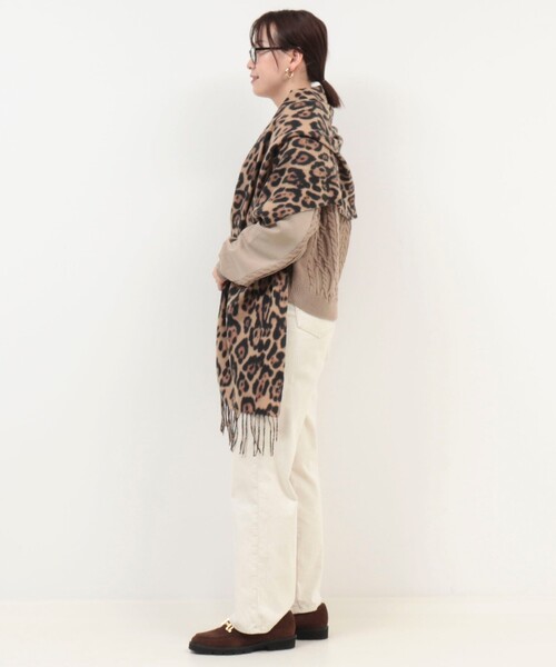 MICO COULIER（ミコクリエ）の「レオパードプリントストール（ストール/ショール・レディース・ブラウン系その他/ベージュ系その他・FREE）」の4枚目の写真