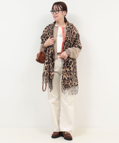 MICO COULIER（ミコクリエ）の「レオパードプリントストール（ストール/ショール・レディース・ブラウン系その他/ベージュ系その他・FREE）」の3枚目の写真