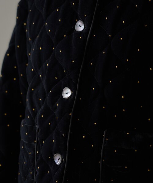 CIAOPANIC TYPY（チャオパニックティピー）の「【aguni】ベロアラメドットプリントキルトジャケット（ノーカラーコート・レディース・ブラック/ブラウン・ONE SIZE）」の19枚目の写真