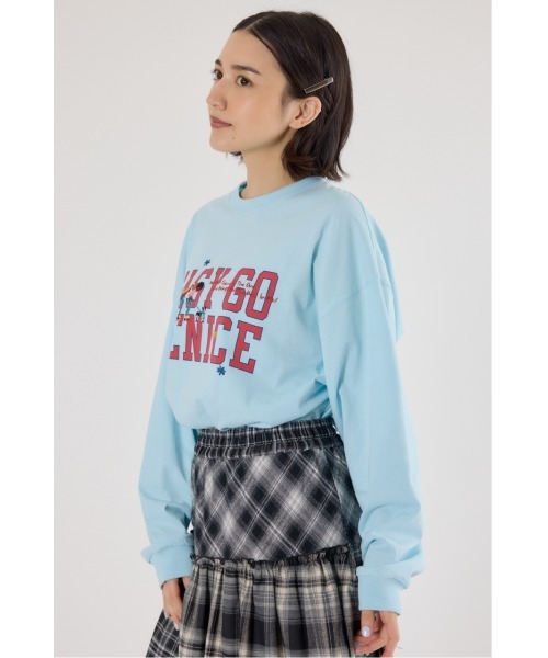 RODEO CROWNS WIDE BOWL(ロデオクラウンズワイドボウル)の「embroidery collegeロング Tシャツ(Tシャツ/カットソー・レディース・サックスブルー/ネイビー/アイボリー・FREE)」の10枚目の写真
