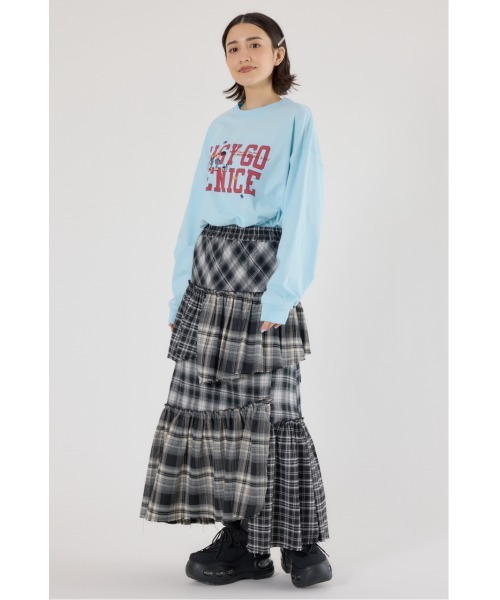 RODEO CROWNS WIDE BOWL(ロデオクラウンズワイドボウル)の「embroidery collegeロング Tシャツ(Tシャツ/カットソー・レディース・サックスブルー/ネイビー/アイボリー・FREE)」の12枚目の写真