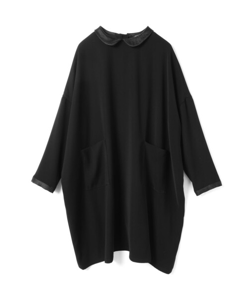 mizuiro ind 衿付きサテンコクーンワンピース（ワンピース