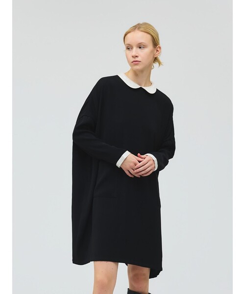 セール】mizuiro ind 衿付きサテンコクーンワンピース（ワンピース