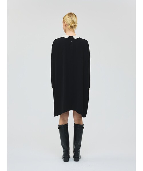 セール】mizuiro ind 衿付きサテンコクーンワンピース（ワンピース