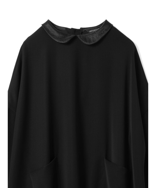 セール】mizuiro ind 衿付きサテンコクーンワンピース（ワンピース