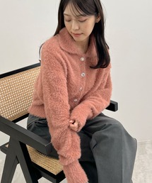 ふわもこビジューボタンカーディガン