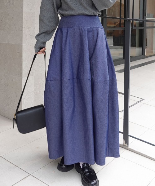 CORNERS（コーナーズ）の「バレルデザインデニムスカート（デニムスカート・レディース・ブラック/ブルー・マルチサイズ）」の2枚目の写真