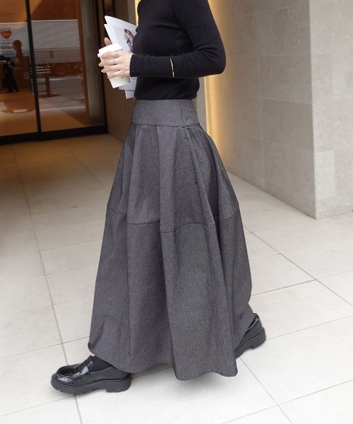 CORNERS（コーナーズ）の「バレルデザインデニムスカート（デニムスカート・レディース・ブラック/ブルー・マルチサイズ）」の6枚目の写真