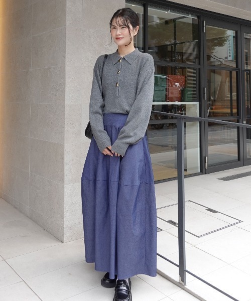 CORNERS（コーナーズ）の「バレルデザインデニムスカート（デニムスカート・レディース・ブラック/ブルー・マルチサイズ）」の12枚目の写真