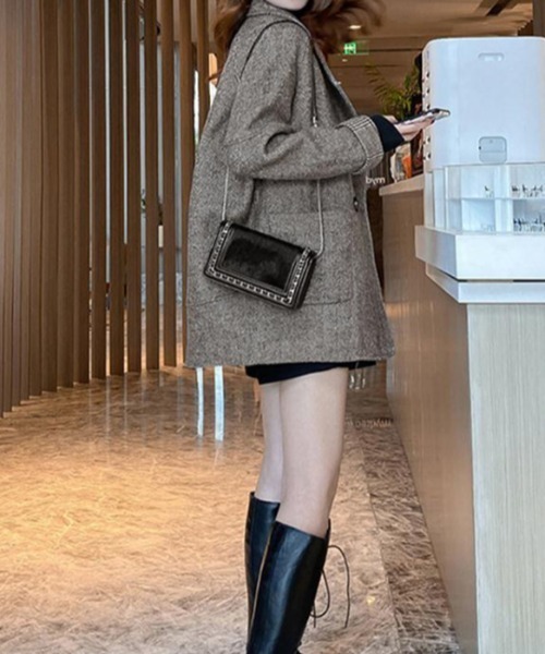 deux amour（ドゥーザムール）の「ツイードダブルジャケット（その他アウター・レディース・グレー・FREE）」の6枚目の写真