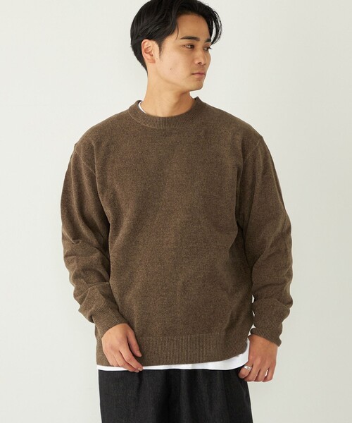 SHIPS Colors（シップス カラーズ）の「SHIPS Colors:〈洗濯機可能〉ハイゲージ モール ニット（ニット/セーター・メンズ・ネイビー/ブラウン/ナチュラル・MEDIUM/LARGE/X-LARGE）」の2枚目の写真